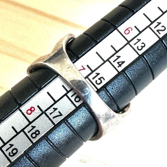 Sterling Silver Heart CZ Criss-Cross Band vintage ring - Picture 6 of 9